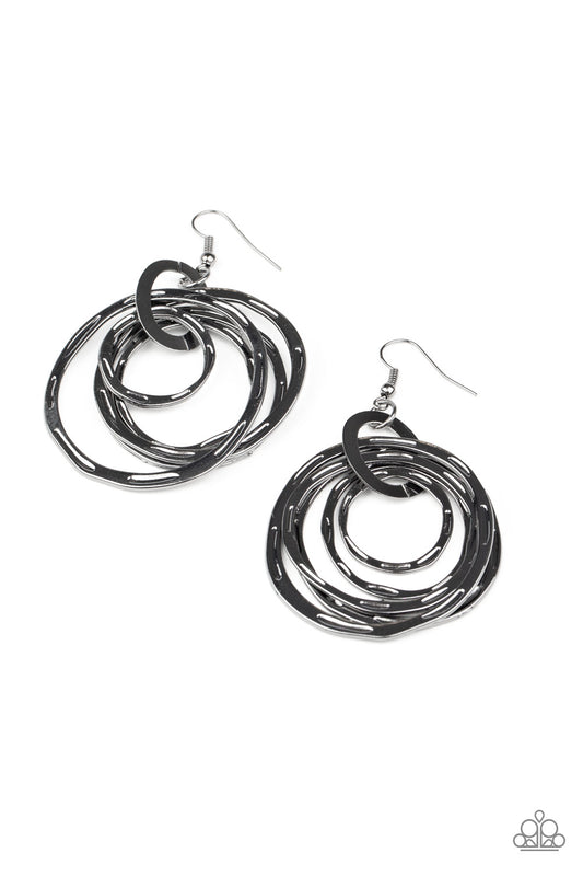 Ringing Radiance - Black - Paparazzi Earrings