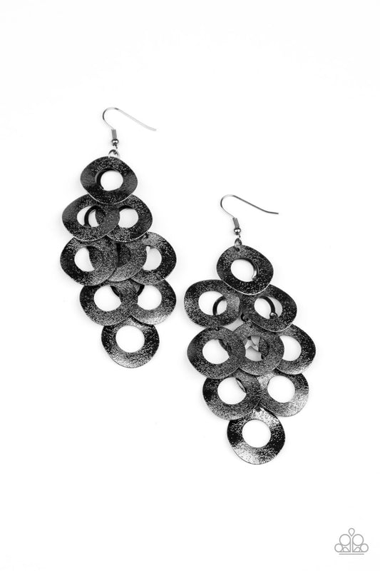 Scattered Shimmer - Black - Paparazzi Earrings