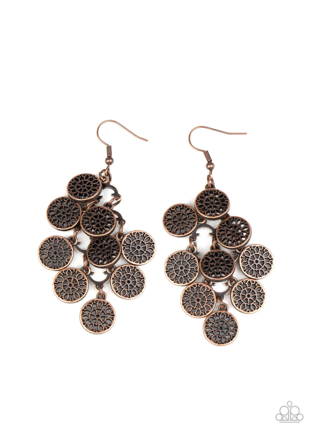 Blushing Blooms - Copper - Paparazzi  Earrings