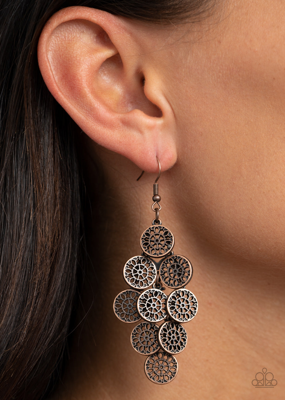 Blushing Blooms - Copper - Paparazzi  Earrings