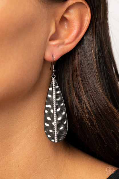 On The Up and UPSCALE - Black - Paparazzi Earrings