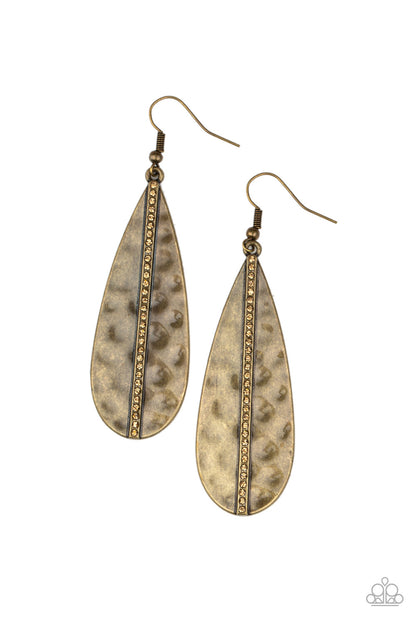 On The Up and Upscale - Brass - Paparazzi Earrings
