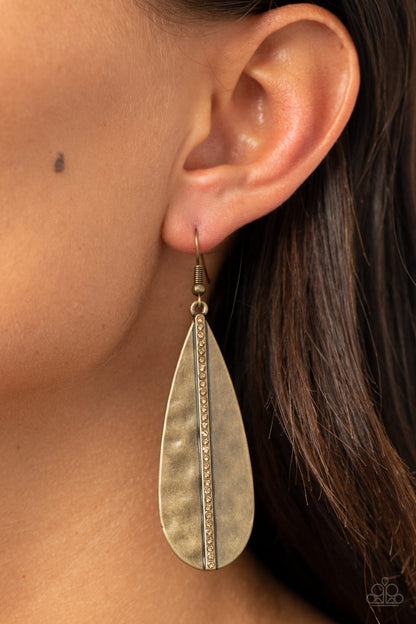 On The Up and Upscale - Brass - Paparazzi Earrings