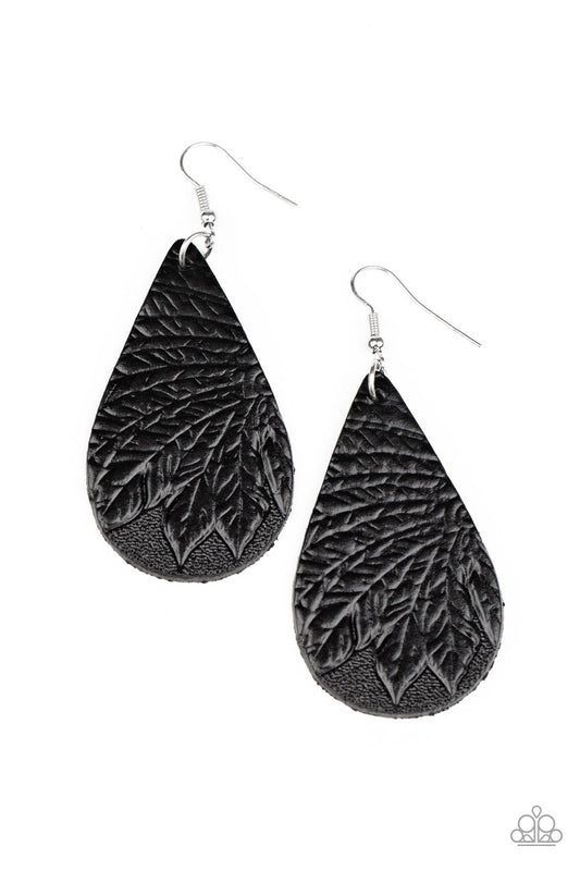 Everyone Remain PALM! - Black - Paparazzi Earrings