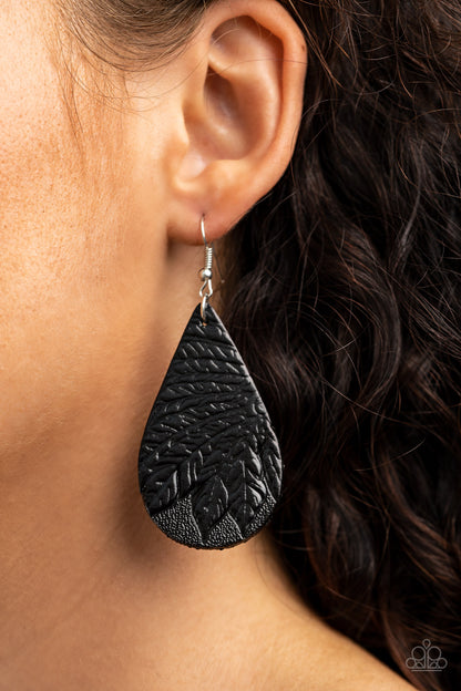 Everyone Remain PALM! - Black - Paparazzi Earrings