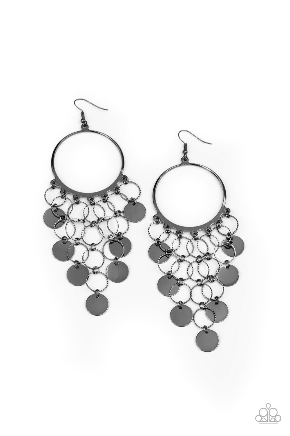 Take a Chime Out - Black - Paparazzi Earrings