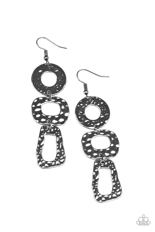 Prehistoric Prowl - Black - Paparazzi Earrings