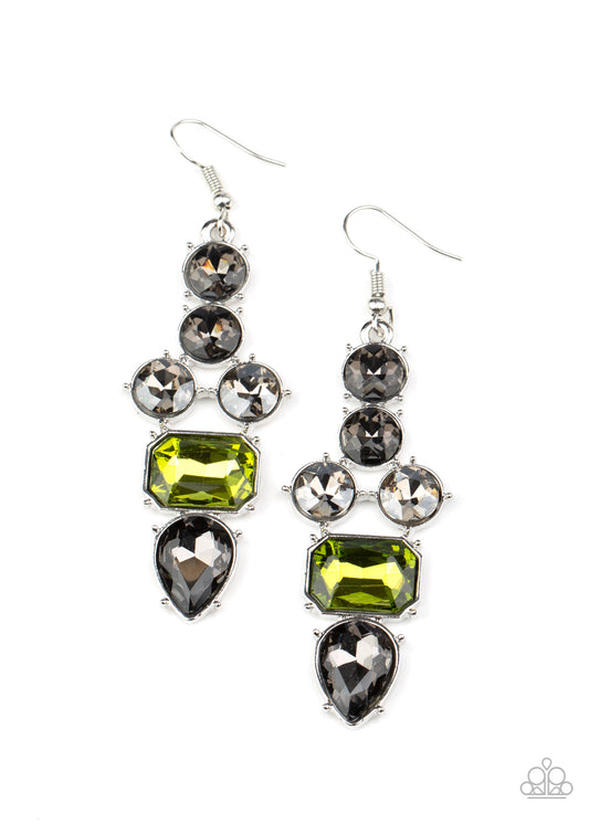 Look At Me GLOW! - Green - Paparazzi Earrings