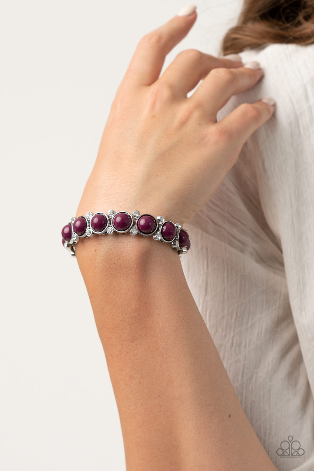 Flamboyantly Fruity - Purple Stretch Bracelet