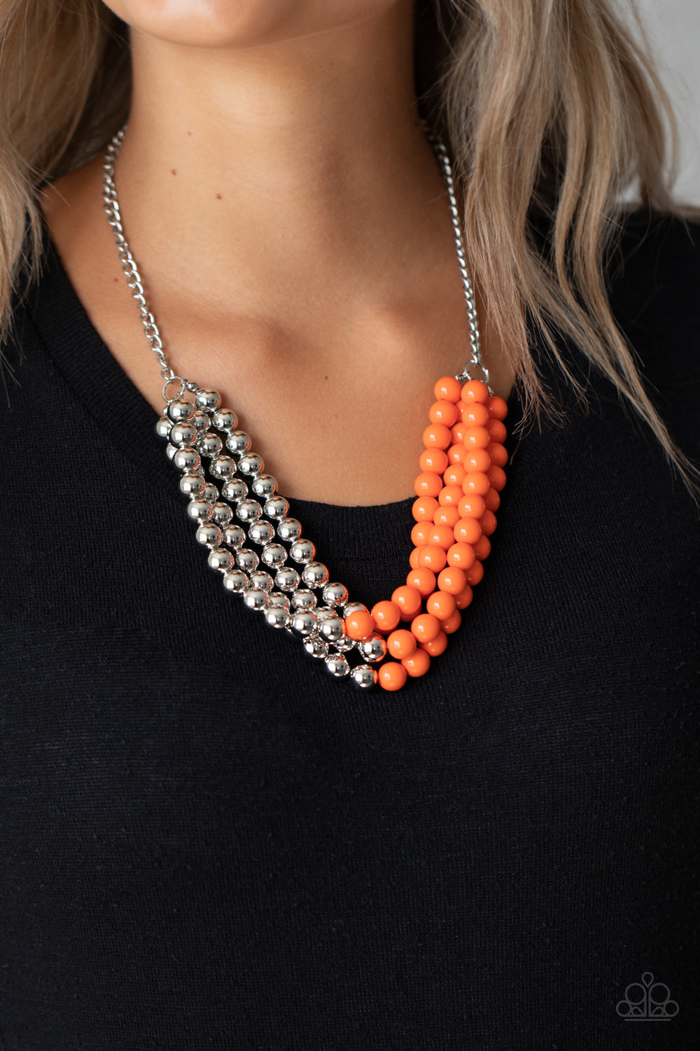 Layer After Layer - Orange - Paparazzi Necklace