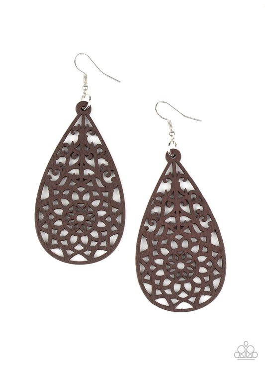 Seaside Sunsets - Brown - Paparazzi Earrings