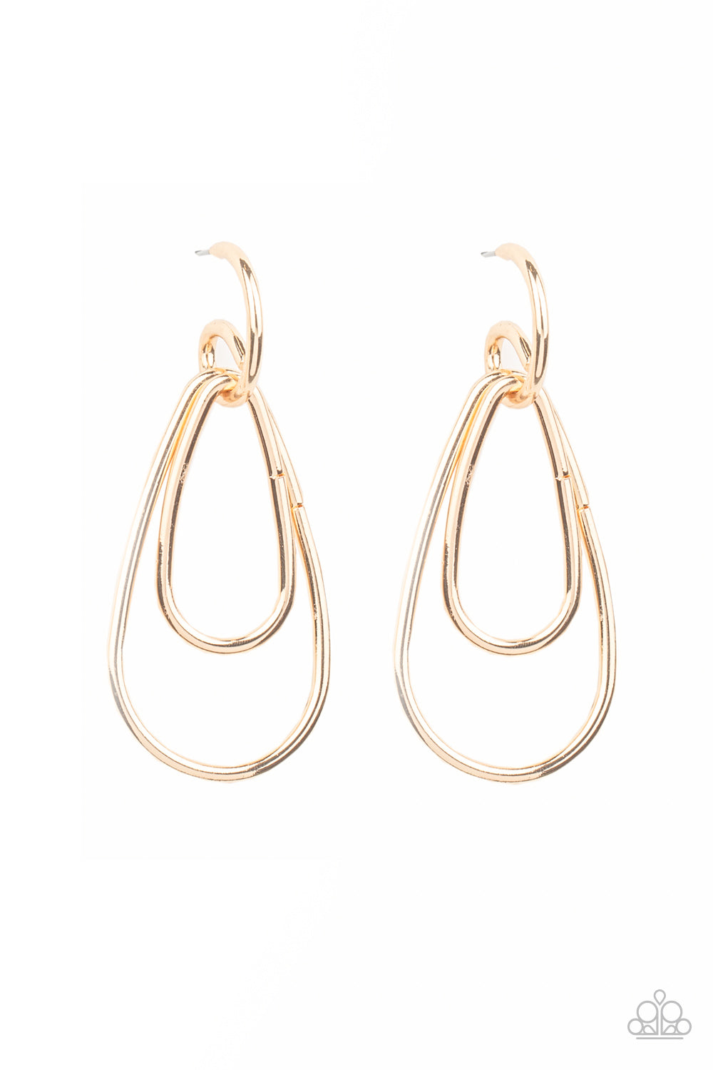 Droppin Drama - Gold - Paparazzi Earrings