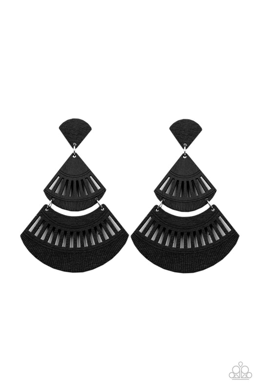 Oriental Oasis - Black - Paparazzi Earrings