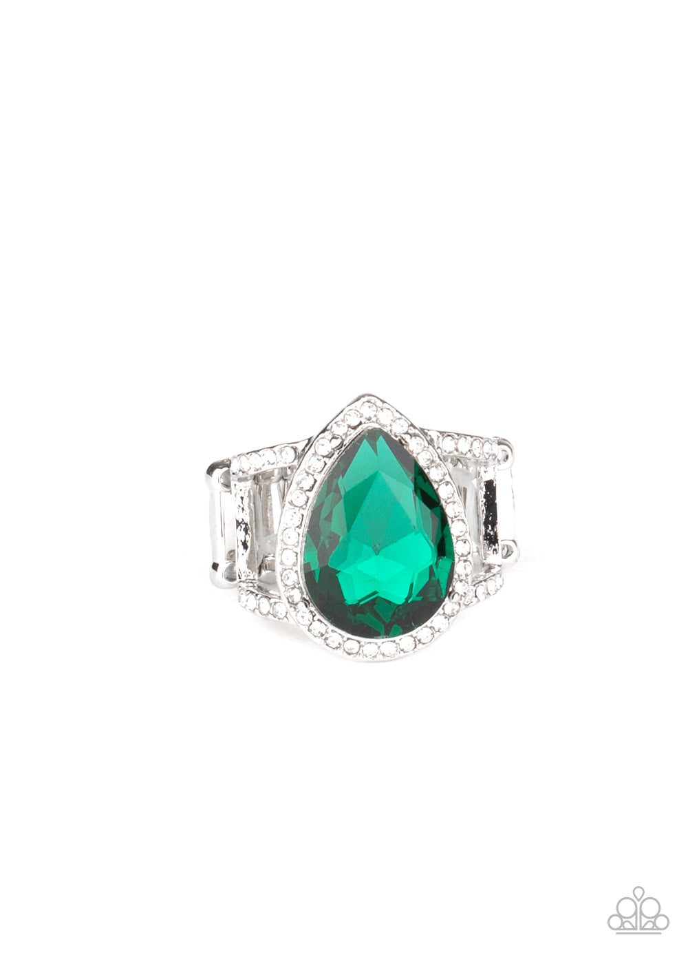 Blinging Down The House - Green - Paparazzi Ring