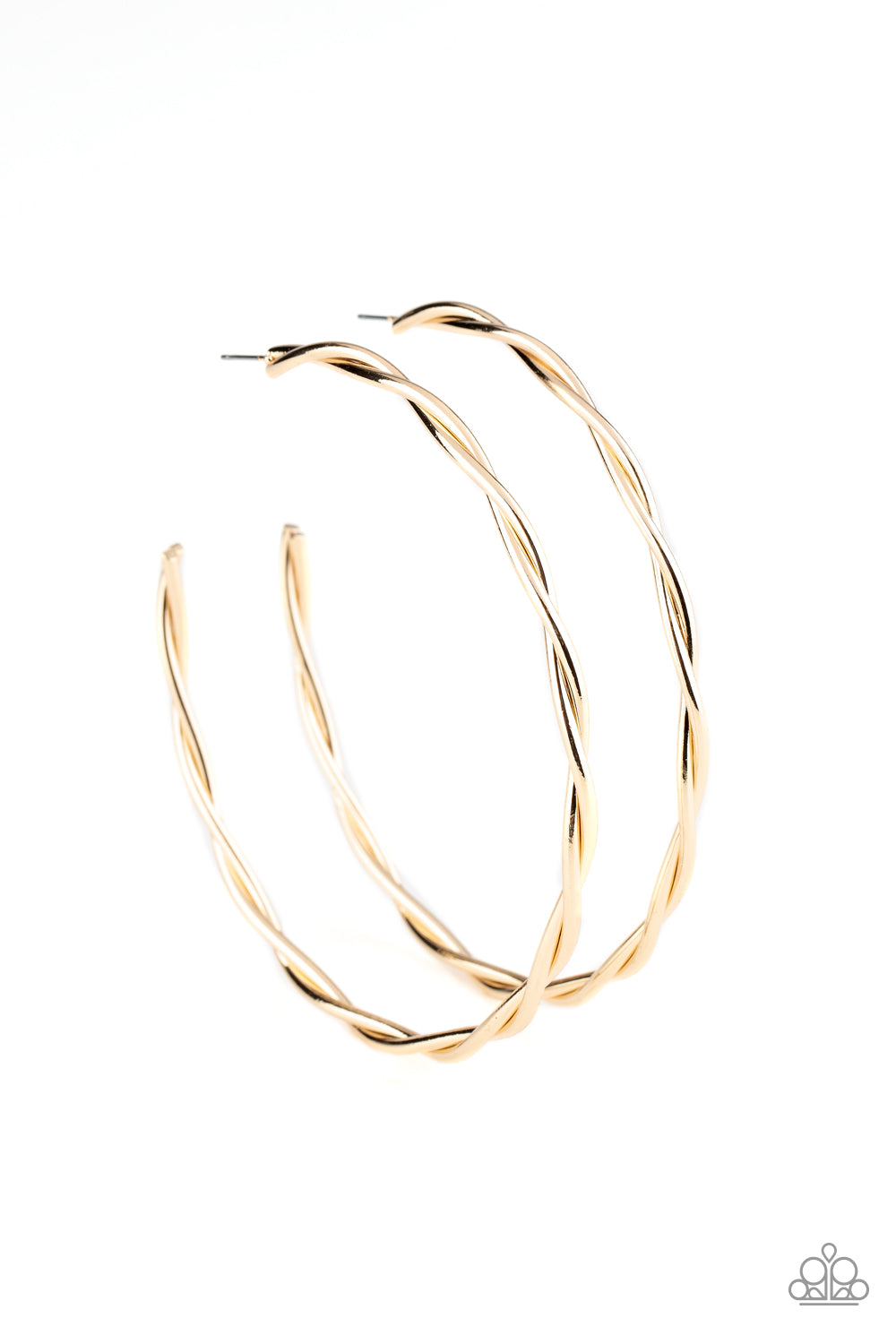 Out of Control Curves - Gold - Paparazzi Earrings