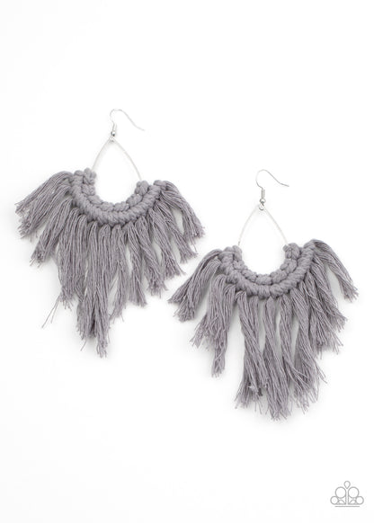 Wanna Piece Of Macrame? - Silver Earrings