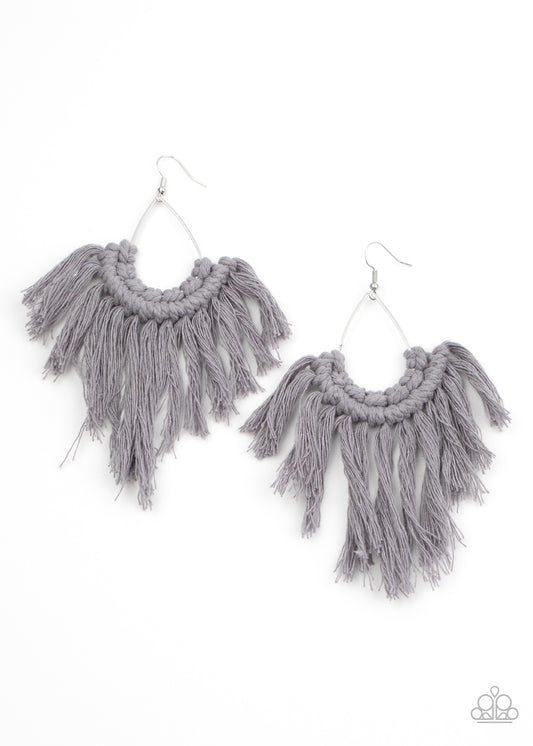 Wanna Piece Of Macrame? - Silver Earrings