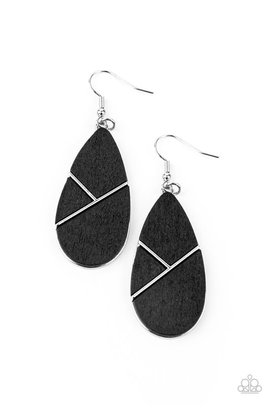 Sequoia Forest - Black - Paparazzi Earrings