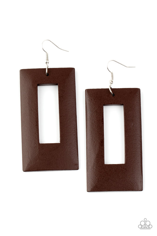 Totally Framed - Brown - Paparazzi Earrings