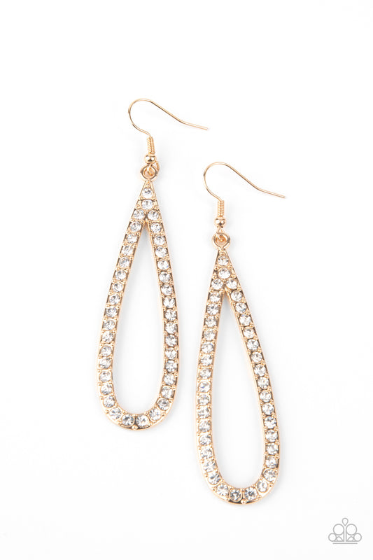 Glitzy Goals - Gold - Paparazzi Earrings