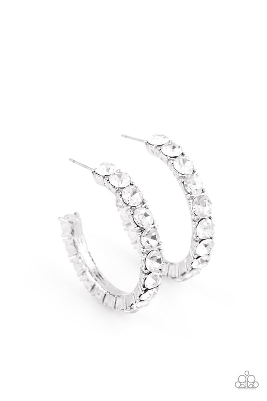 CLASSY is in Session - White - Paparazzi Earrings