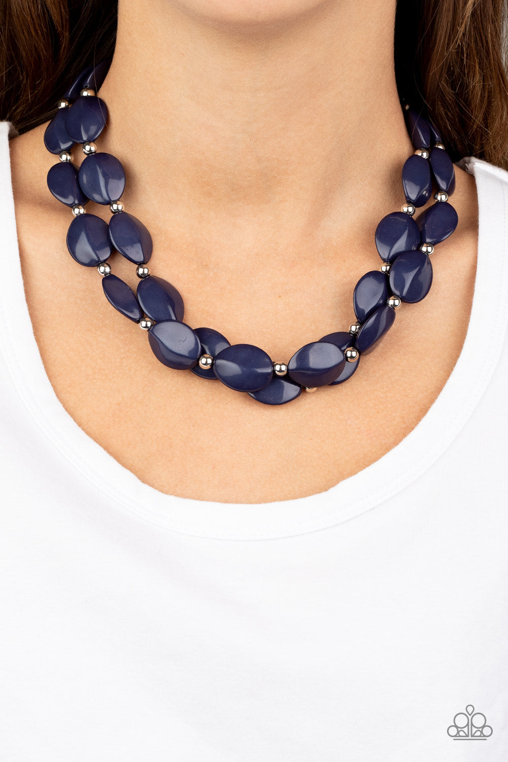 Two-Story Stunner - Blue - Paparazzi Necklace