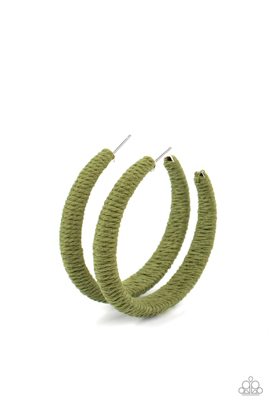 Twine and Dine - Green - Paparazzi Earrings