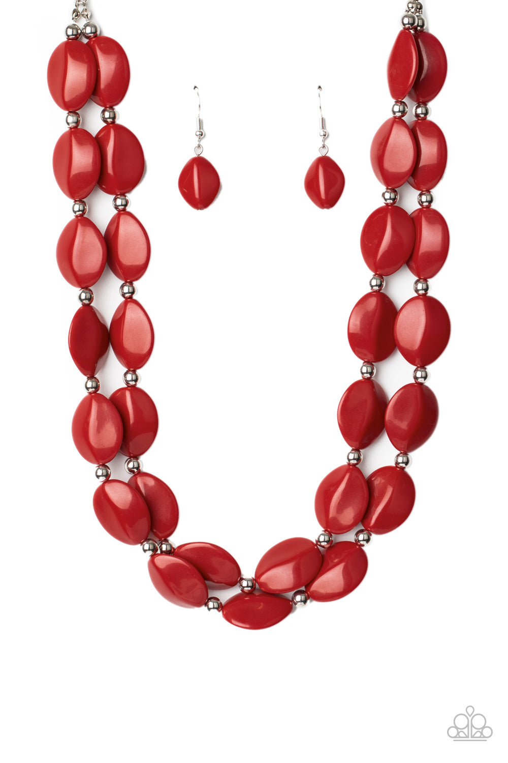 Two-Story Stunner - Red - Paparazzi Necklace