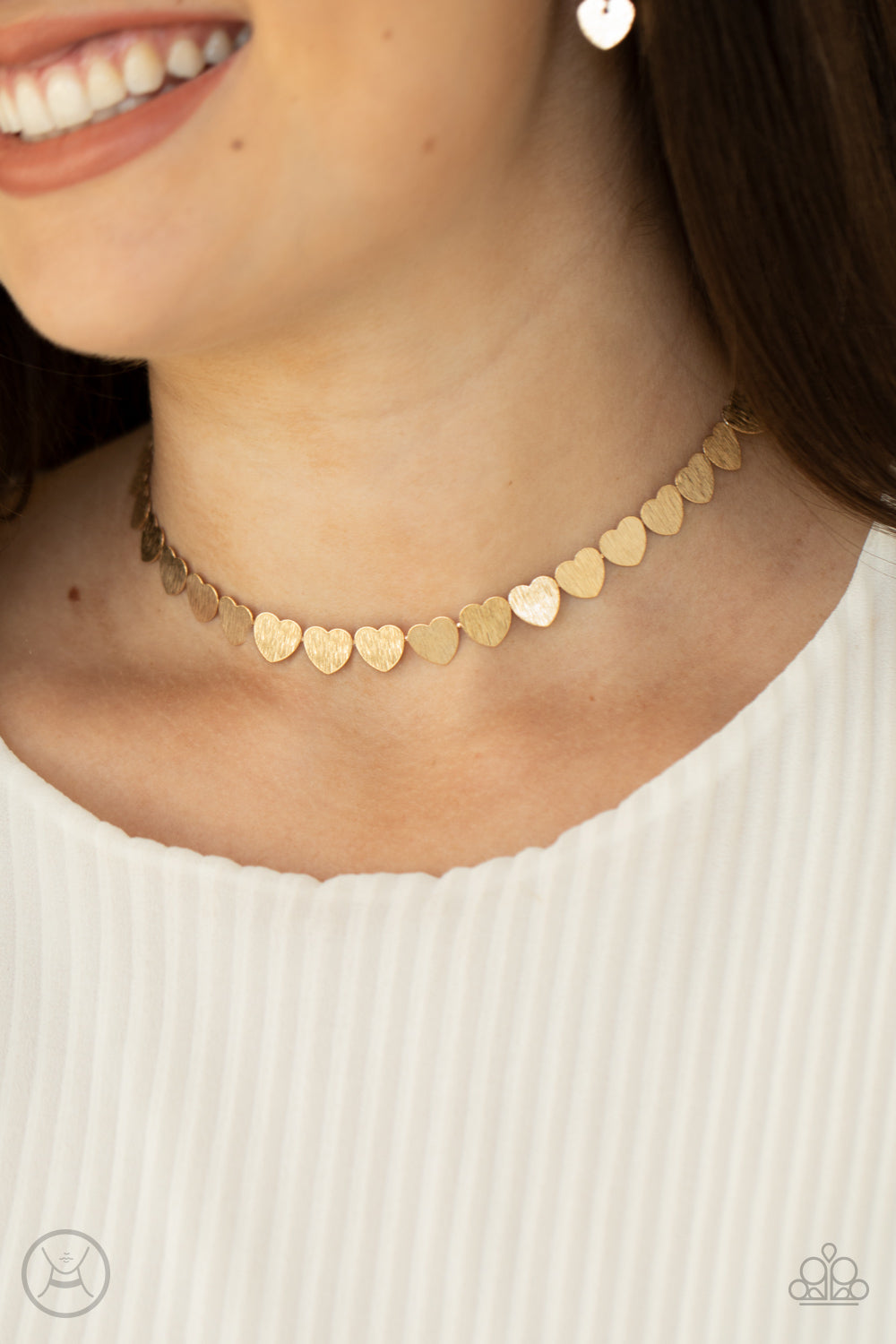 Playing Heart T To Get - Gold - Paparazzi Necklace