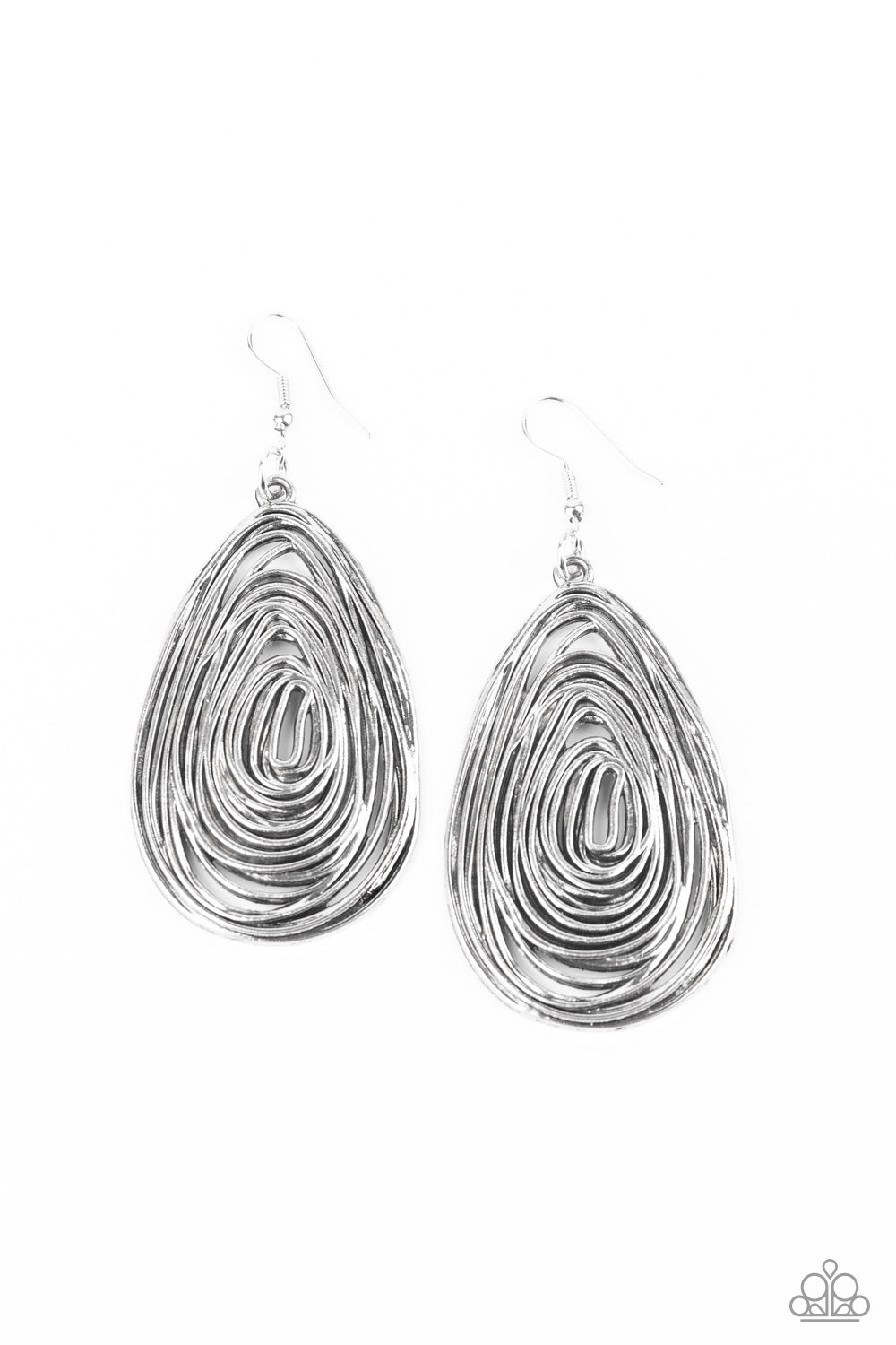 Rural Ripples - Silver - Paparazzi Earrings