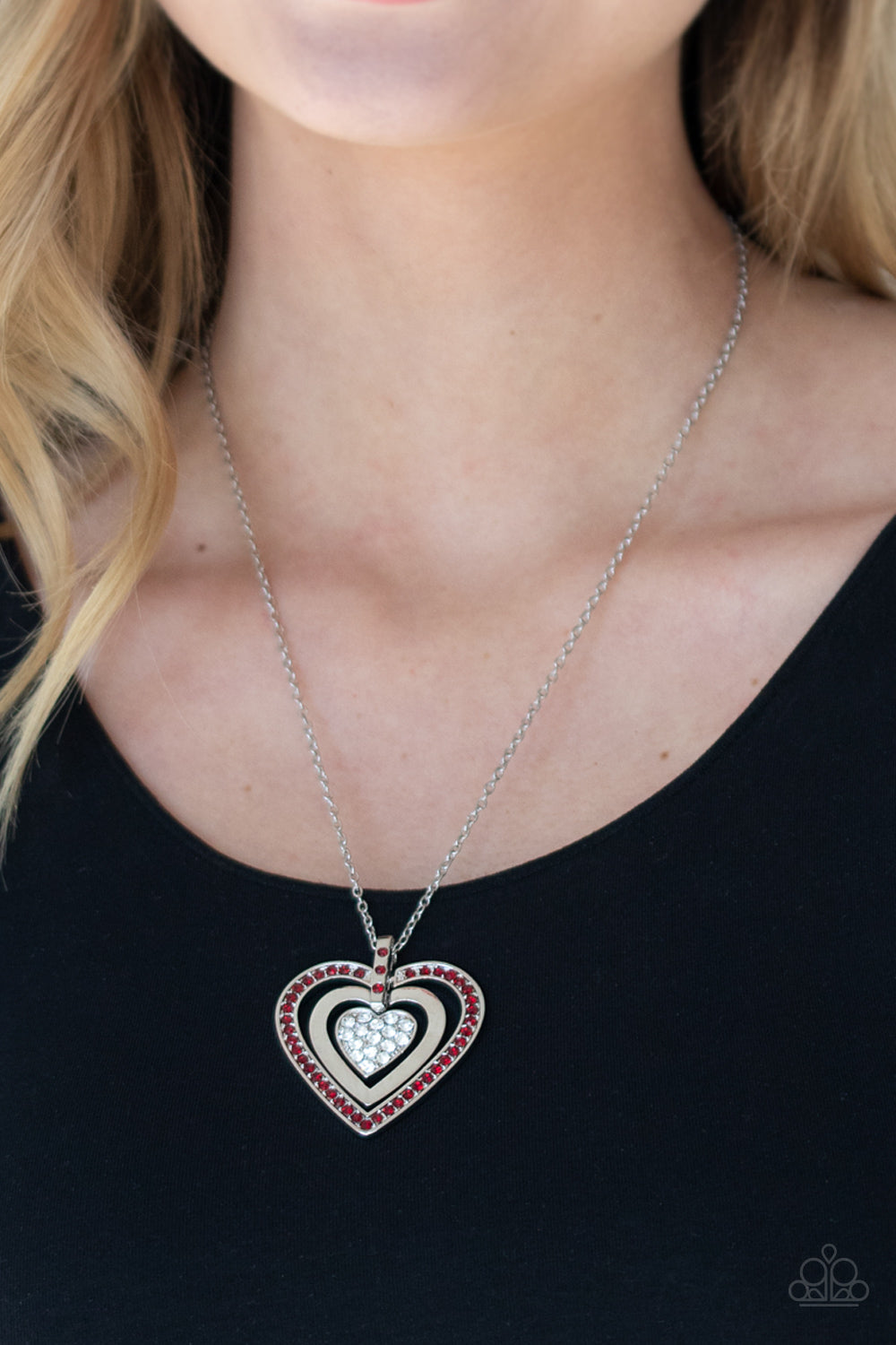 Bless Your Heart - Red - Paparazzi Necklace