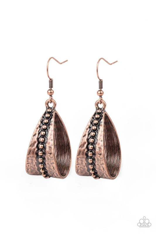 STIRRUP Some Trouble - Copper - Paparazzi Earrings