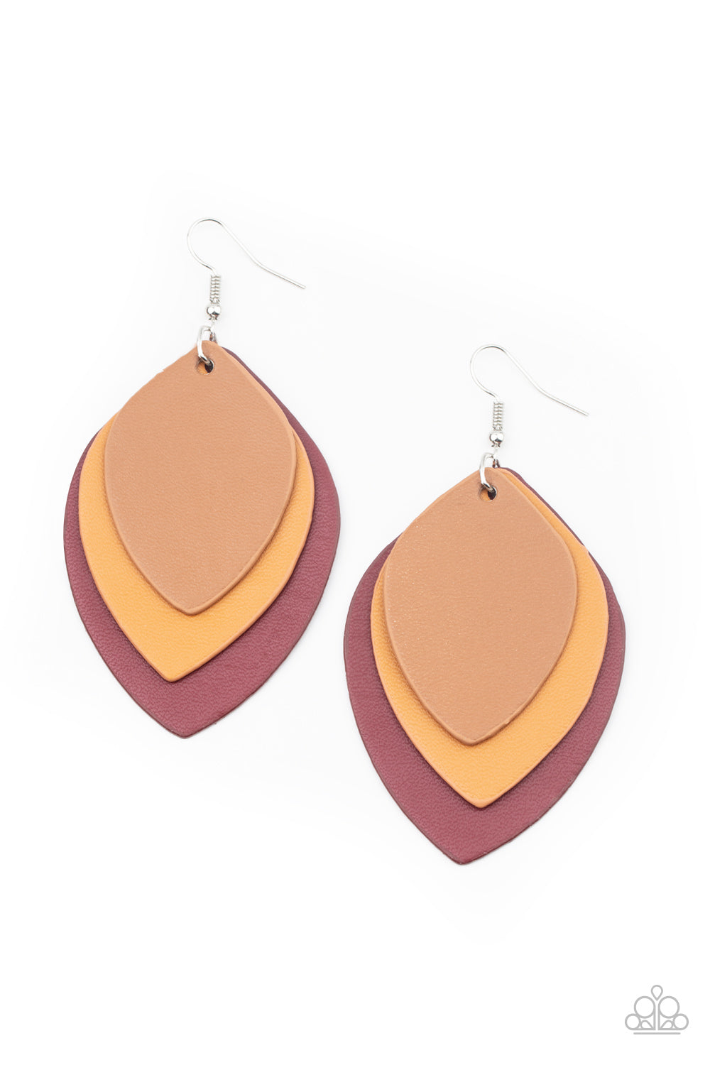 Light as a LEATHER - Red - Paparazzi Earrings