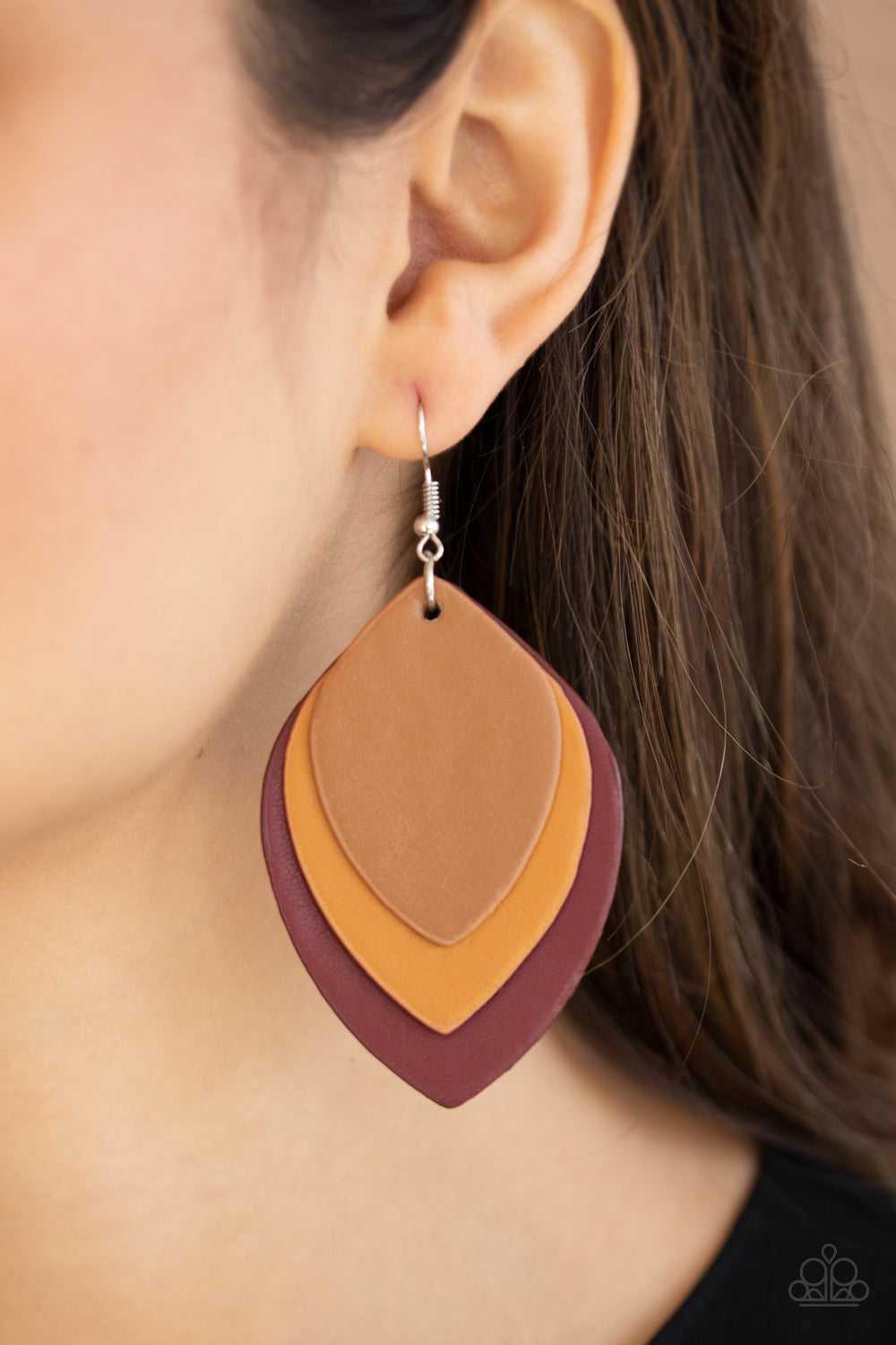 Light as a LEATHER - Red - Paparazzi Earrings