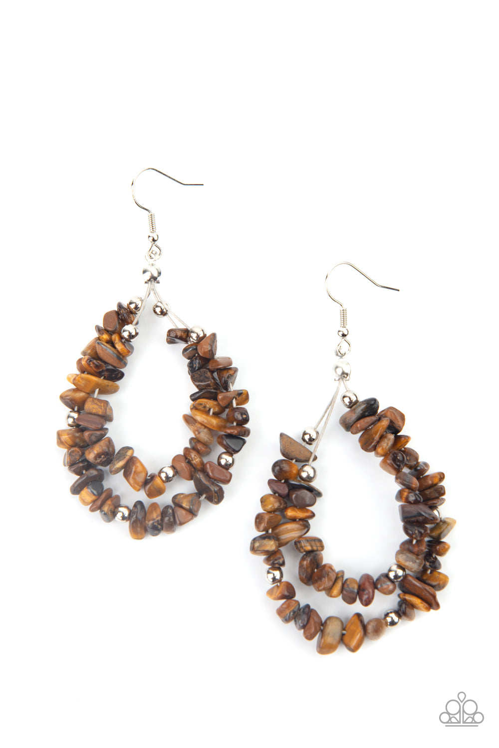 Canyon Rock Art - Brown - Paparazzi Earrings