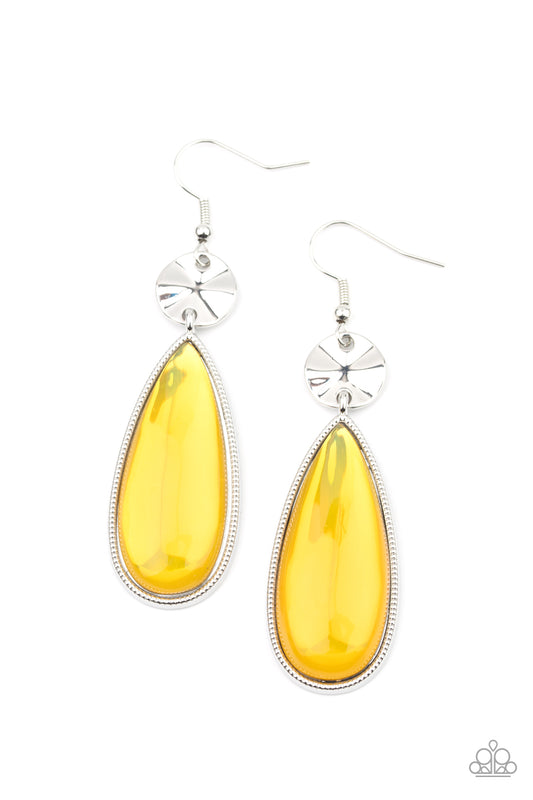 Jaw-Dropping Drama - Yellow - Paparazzi Earrings