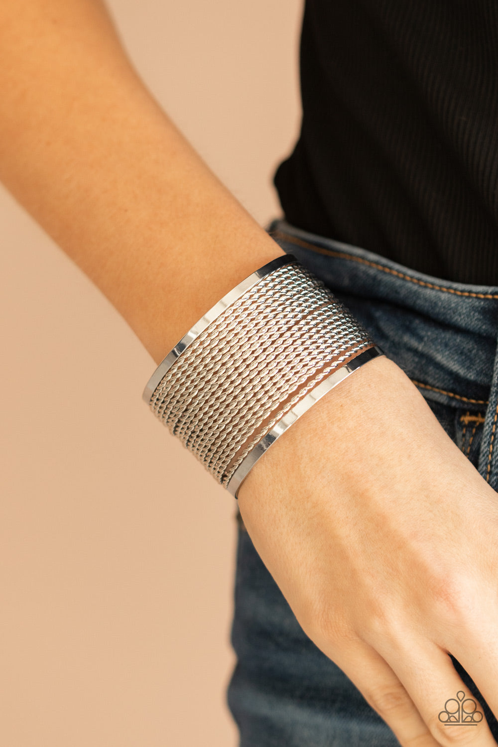 Stacked Sensation - Silver - Paparazzi Bracelet