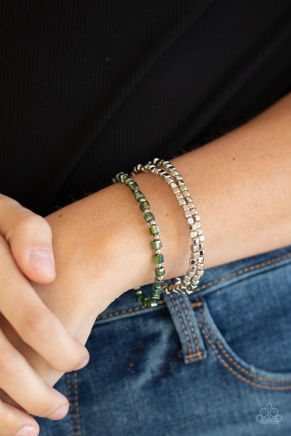 Mix and Mash - Green Stretch Bracelet