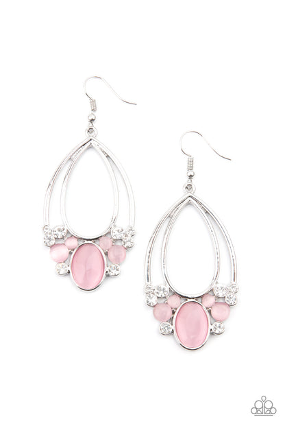 Look Into My Crystal Ball - Pink - Paparazzi Earrings