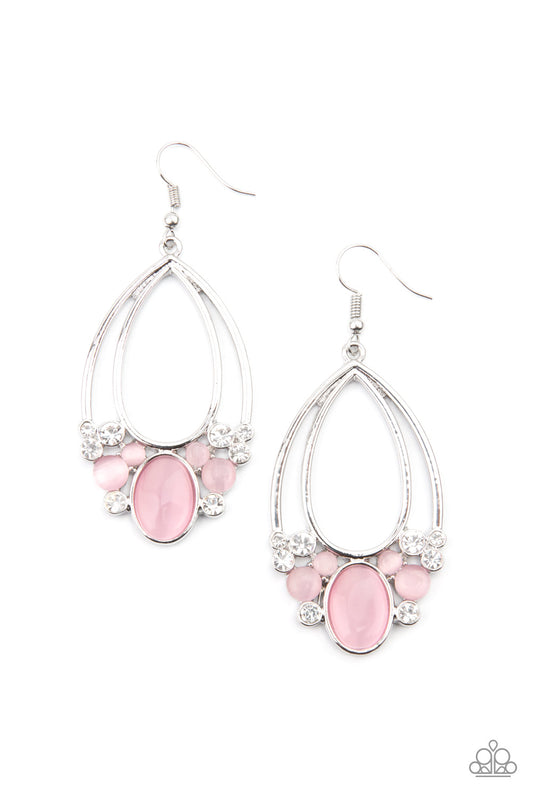 Look Into My Crystal Ball - Pink - Paparazzi Earrings