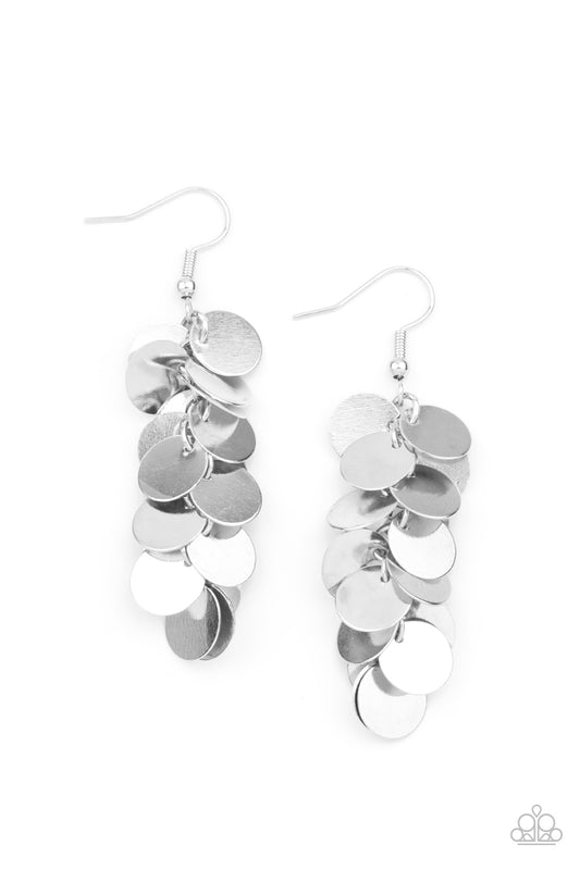 Hear Me Shimmer - Silver - Paparazzi Earrings