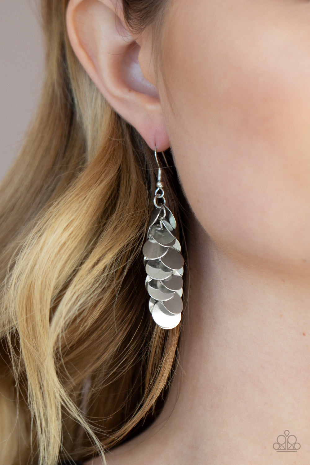 Hear Me Shimmer - Silver - Paparazzi Earrings