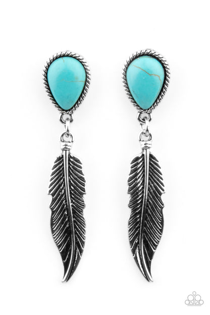 Totally Tran-QUILL - Blue - Paparazzi Earrings
