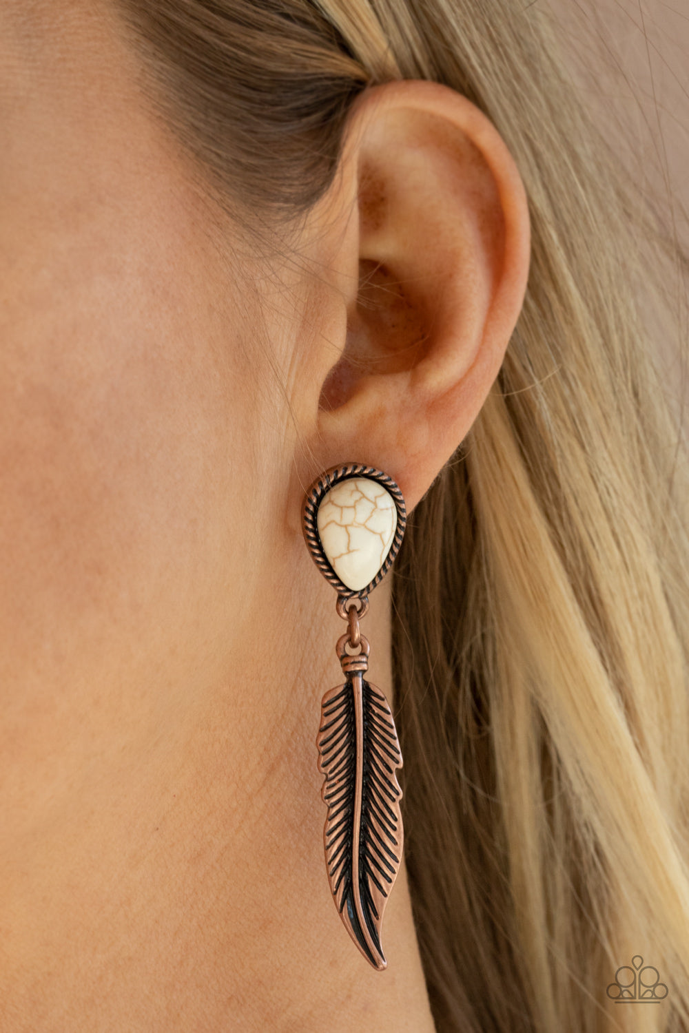 Totally Tran-QUILL - Copper Paparazzi Earrings