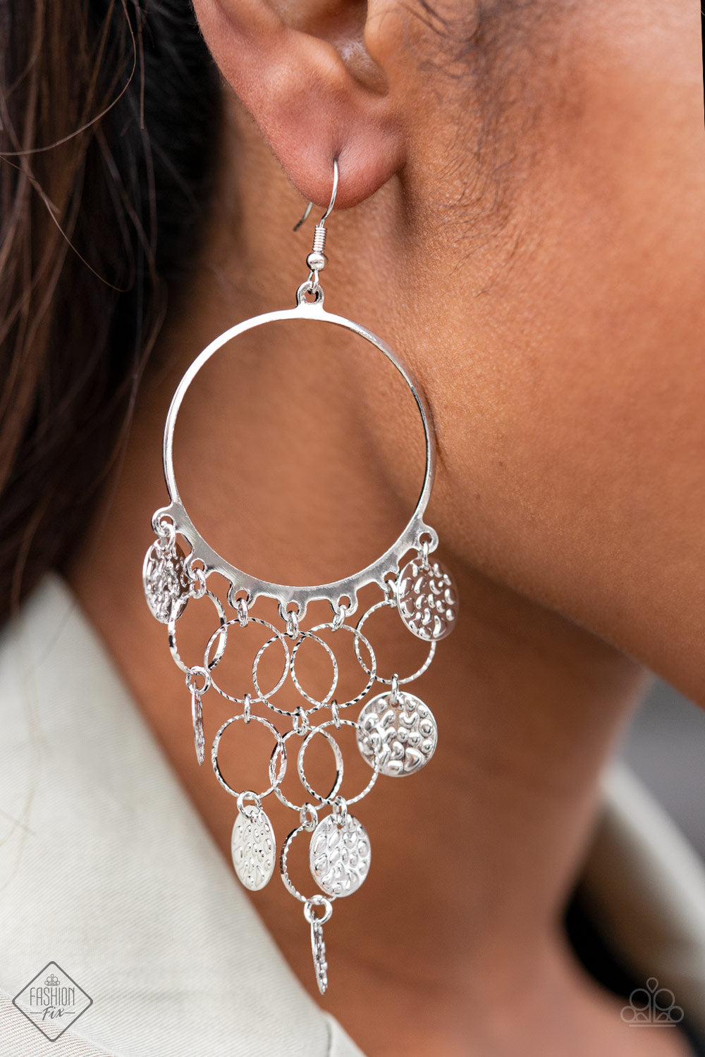 All CHIME High - Silver - Paparazzi Earrings