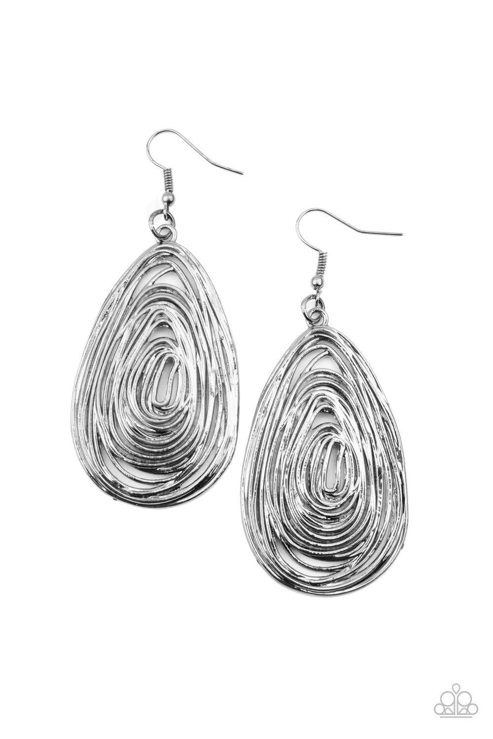 Rural Ripples - Black - Paparazzi Earrings