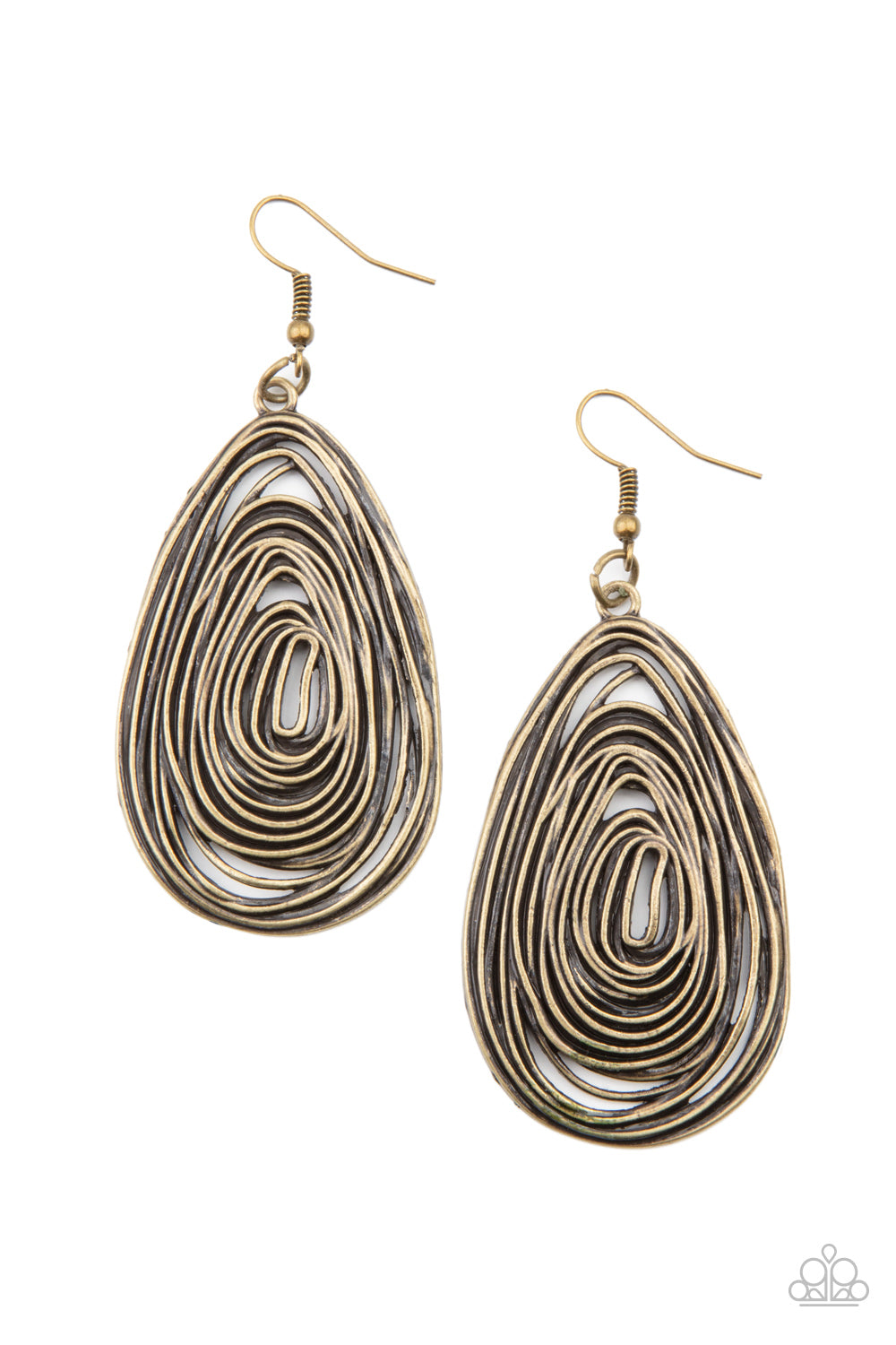 Rural Ripples - Brass - Paparazzi Earrings