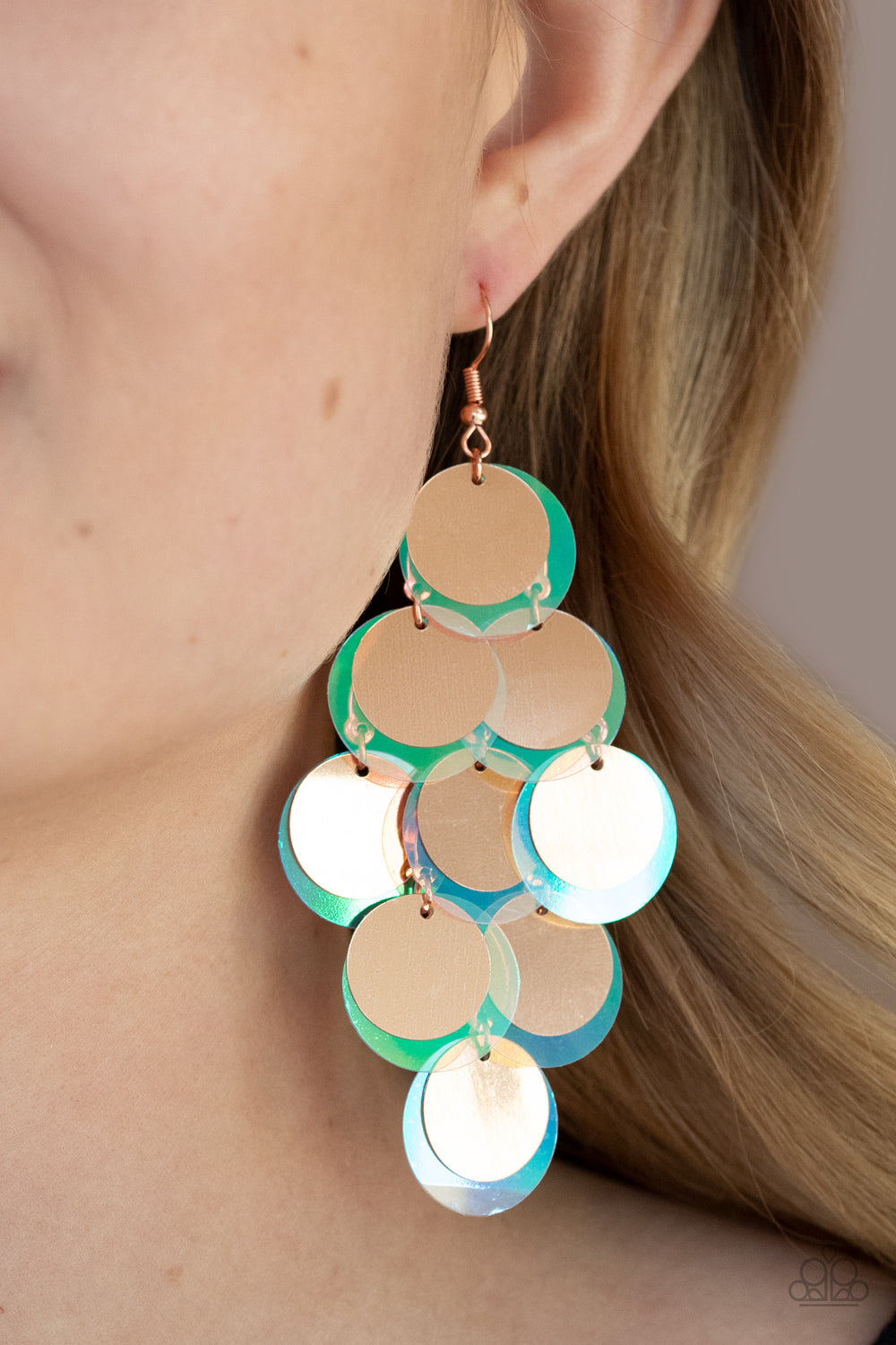 Sequin Seeker - Copper - Paparazzi Earrings