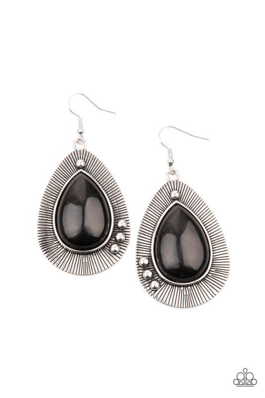 Western Fantasy - Black -Paparazzi Earrings