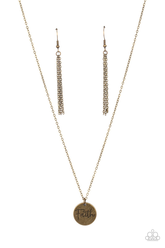 Choose Faith - Brass - Paparazzi Necklace